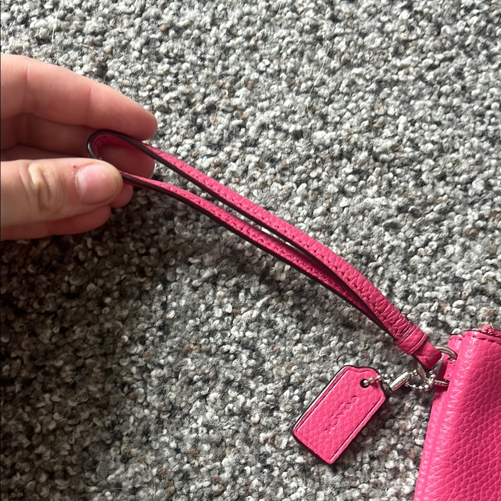 Coach Pink Pebbled Leather Clutch - Picture 5 of 12
